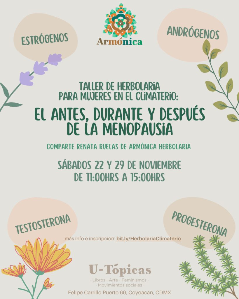 Cartel taller de herbolaria: el antes, durante y después de la menopausia